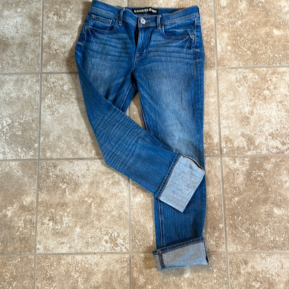 Express cropped skinny mid-rise jeans Sz 6